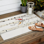 Birch Trees and Cardinal Outdoor Rug Gallery Image 2