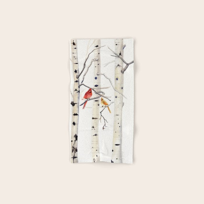 Birch Trees and Cardinal Hand & Bath Towel Gallery Image 1
