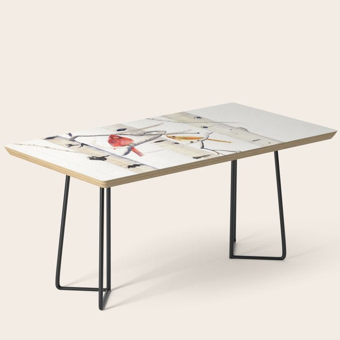 Birch Trees and Cardinal Coffee Table Gallery Image 1