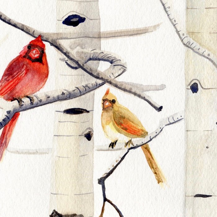 Birch Trees and Cardinal Coffee Mug Gallery Image 2