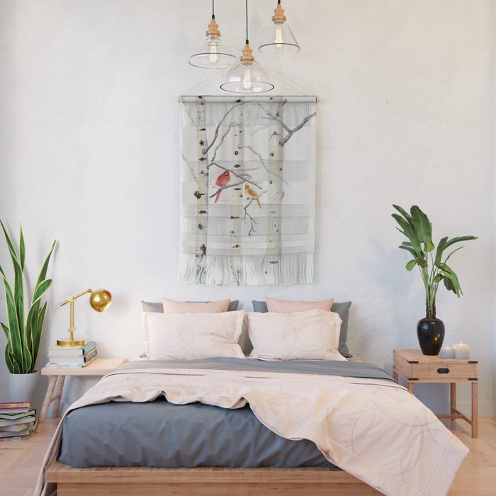 Birch Trees and Cardinal Wall Hanging Gallery Image 2