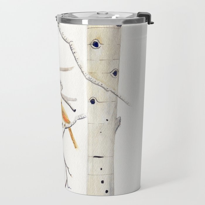 Birch Trees and Cardinal Travel Mug Gallery Image 2