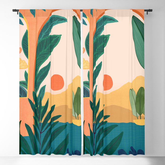 Santa Fe Oasis Desert Landscape with Plants Window Curtain Gallery Image 5