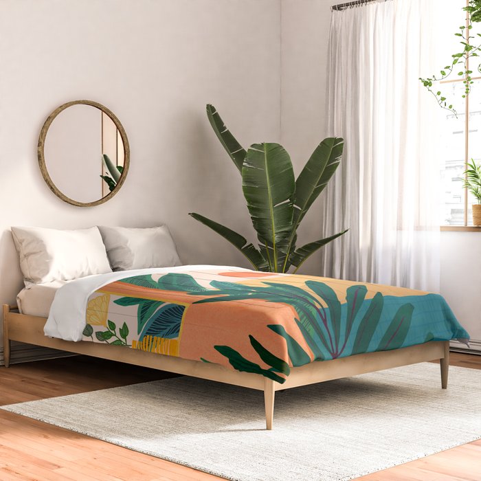 Santa Fe Oasis Desert Landscape with Plants Comforter Gallery Image 2
