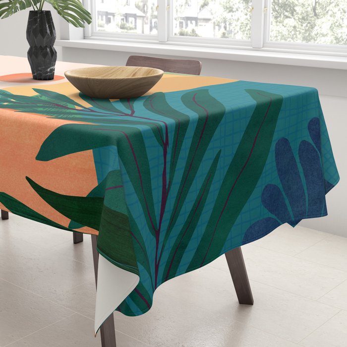 Santa Fe Oasis Desert Landscape with Plants Tablecloth Gallery Image 3