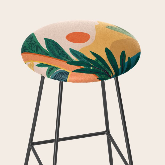 Santa Fe Oasis Desert Landscape with Plants Stool Gallery Image 2