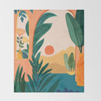 Santa Fe Oasis Desert Landscape with Plants Throw Blanket Gallery Image 2
