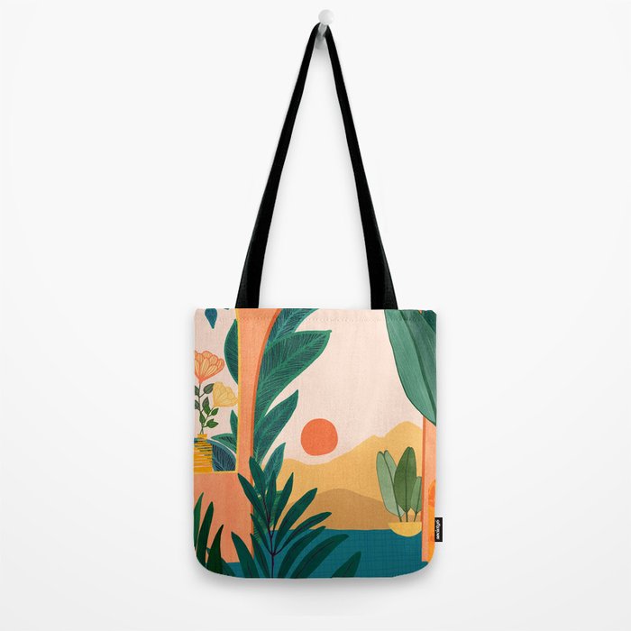Santa Fe Oasis Desert Landscape with Plants Tote Bag Gallery Image 2