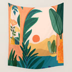 Santa Fe Oasis Desert Landscape with Plants Wall Tapestry Gallery Image 4