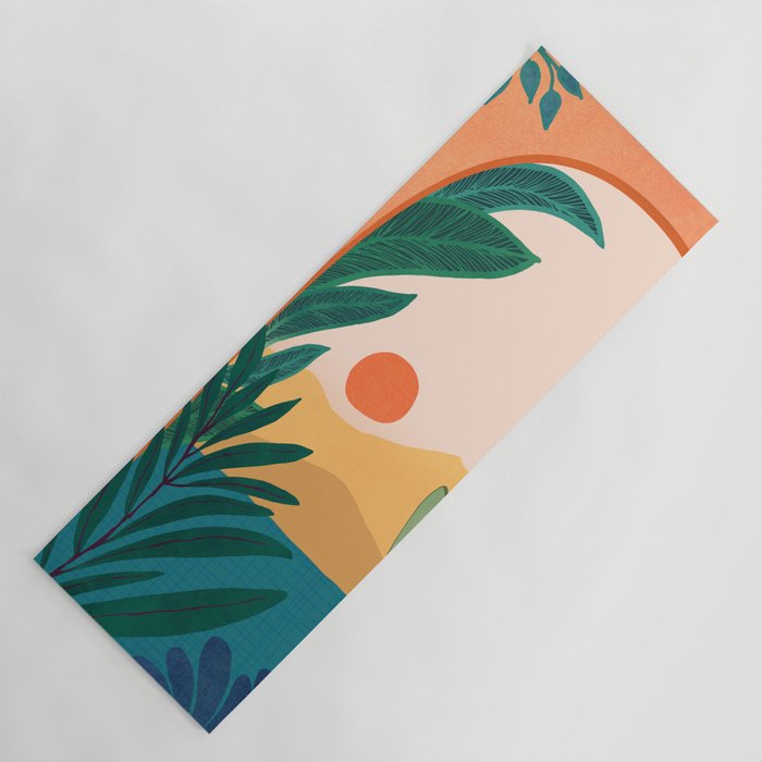 Santa Fe Oasis Desert Landscape with Plants Yoga Mat Gallery Image 1