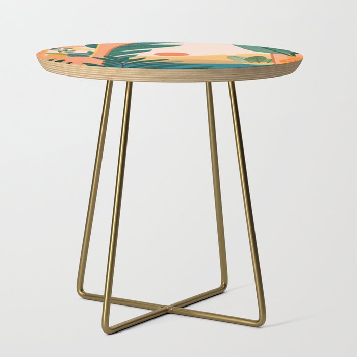 Santa Fe Oasis Desert Landscape with Plants Side Table Gallery Image 1