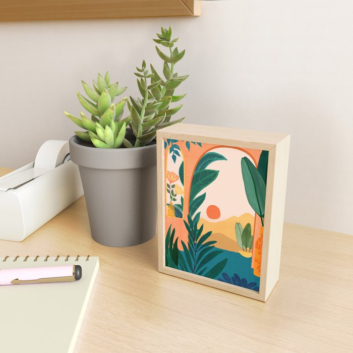 Santa Fe Oasis Desert Landscape with Plants Mini Art Print Gallery Image 2