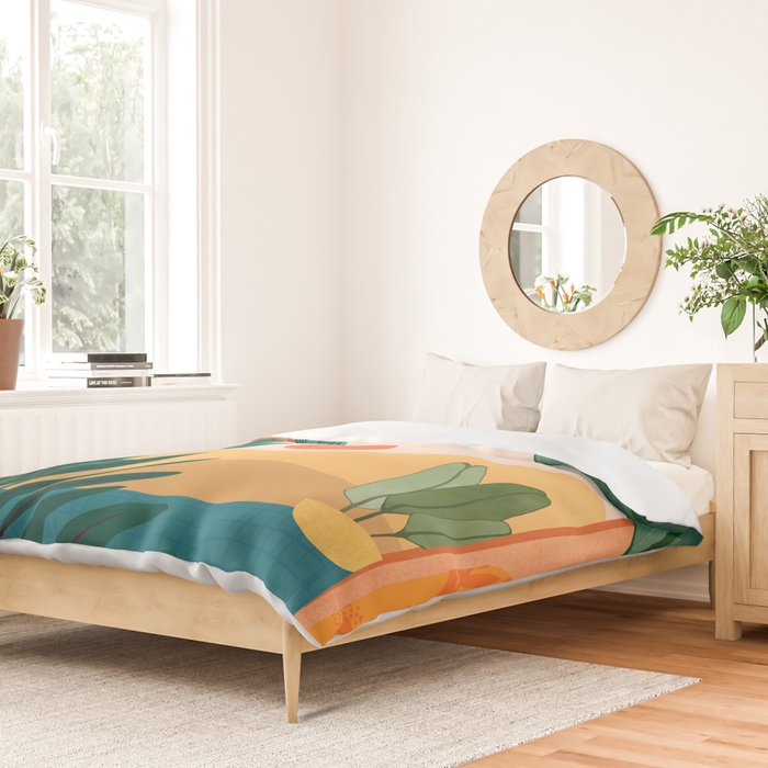 Santa Fe Oasis Desert Landscape with Plants Duvet Cover Gallery Image 2