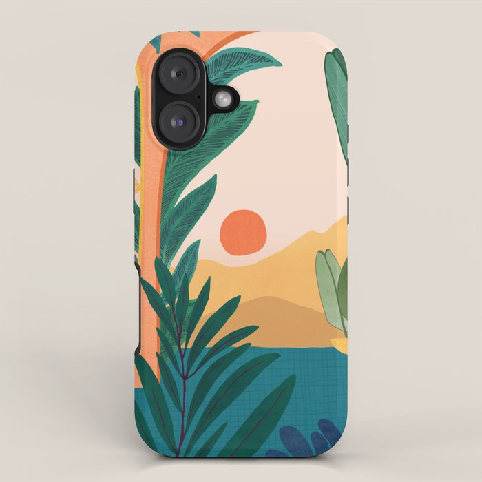 Santa Fe Oasis Desert Landscape with Plants iPhone Case Gallery Image 1