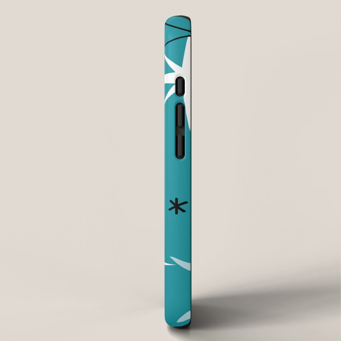 Vintage 1950s Boomerangs Stars Teal iPhone Case Gallery Image 2