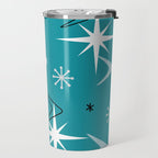 Vintage 1950s Boomerangs Stars Teal Travel Mug Gallery Image 2