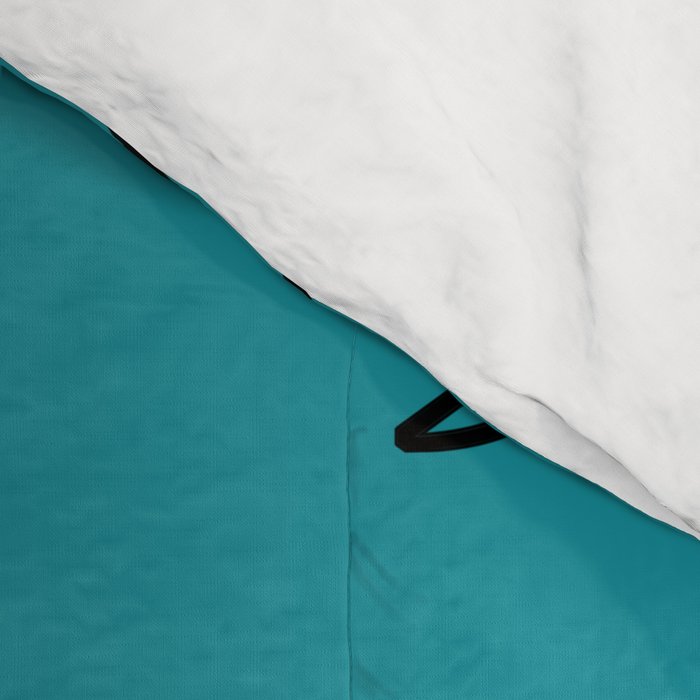 Vintage 1950s Boomerangs Stars Teal Comforter Gallery Image 4