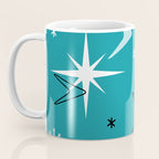 Vintage 1950s Boomerangs Stars Teal Coffee Mug Gallery Image 3