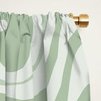 Retro Liquid Swirl Abstract Pattern Sage Window Curtain Gallery Image 2
