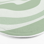 Retro Liquid Swirl Abstract Pattern Sage Bath Mat Gallery Image 3