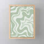 Retro Liquid Swirl Abstract Pattern Sage Mini Art Print Gallery Image 1