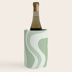Retro Liquid Swirl Abstract Pattern Sage Wine Chiller Gallery Image 2