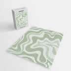 Retro Liquid Swirl Abstract Pattern Sage Jigsaw Puzzle Gallery Image 2