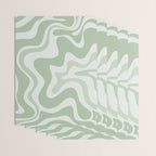 Retro Liquid Swirl Abstract Pattern Sage Wrapping Paper Gallery Image 3