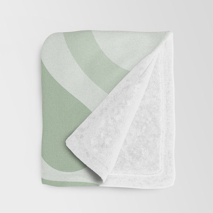 Retro Liquid Swirl Abstract Pattern Sage Throw Blanket Gallery Image 3