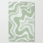 Retro Liquid Swirl Abstract Pattern Sage Cutting Board Gallery Image 1