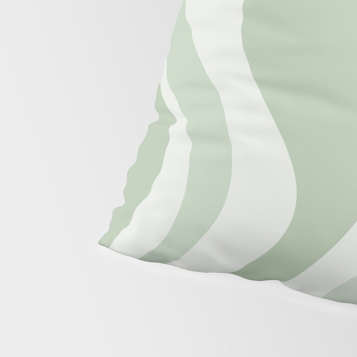 Retro Liquid Swirl Abstract Pattern Sage Pillow Sham Gallery Image 4