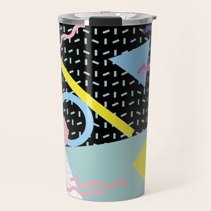 Memphis Pattern 6 - 80s - 90s - Retro Travel Mug Gallery Image 1