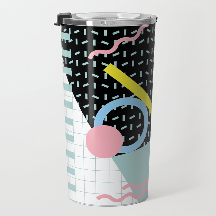 Memphis Pattern 6 - 80s - 90s - Retro Travel Mug Gallery Image 3