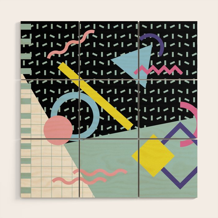 Memphis Pattern 6 - 80s - 90s - Retro Wood Wall Art Gallery Image 1