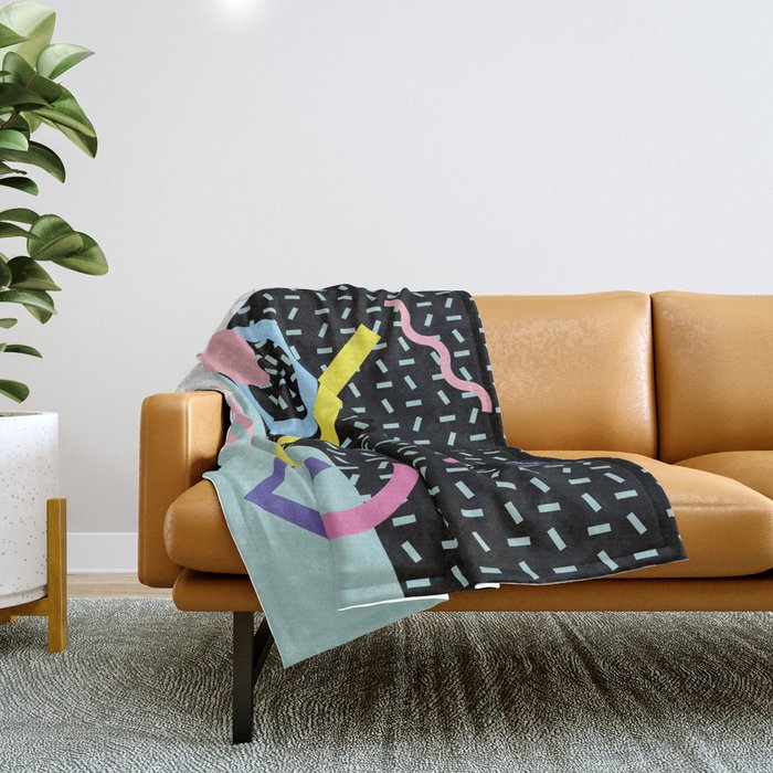 Memphis Pattern 6 - 80s - 90s - Retro Throw Blanket Gallery Image 1