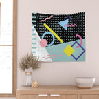 Memphis Pattern 6 - 80s - 90s - Retro Wall Tapestry Gallery Image 2