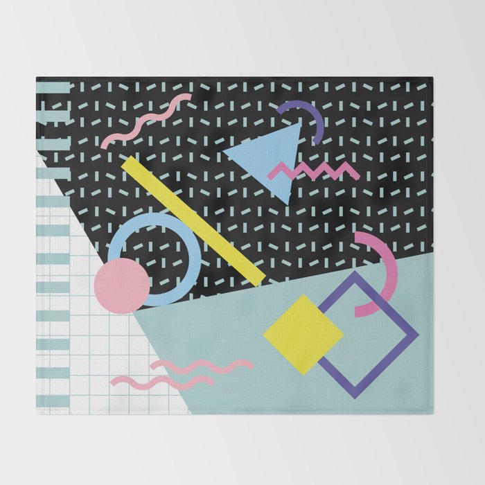 Memphis Pattern 6 - 80s - 90s - Retro Throw Blanket Gallery Image 2