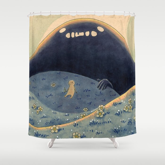 The Fear (Blue) Shower Curtain Gallery Image 1