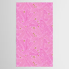 Winter Berries & Pine Branches in Pink & Gold Tablecloth Gallery Image 2