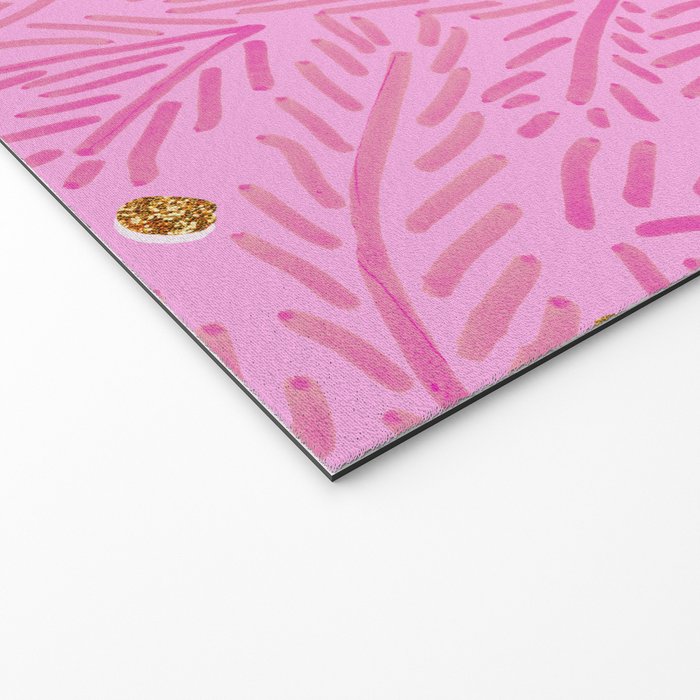Winter Berries & Pine Branches in Pink & Gold Welcome Mat Gallery Image 2