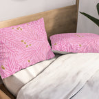 Winter Berries & Pine Branches in Pink & Gold Pillow Sham Gallery Image 2