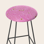 Winter Berries & Pine Branches in Pink & Gold Stool Gallery Image 2