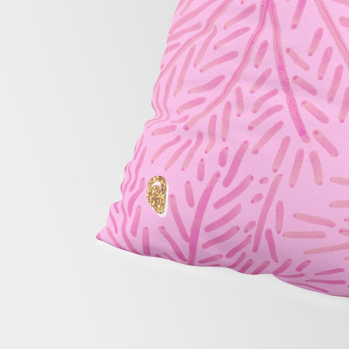 Winter Berries & Pine Branches in Pink & Gold Pillow Sham Gallery Image 4