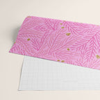 Winter Berries & Pine Branches in Pink & Gold Wrapping Paper Gallery Image 2