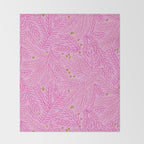 Winter Berries & Pine Branches in Pink & Gold Throw Blanket Gallery Image 2