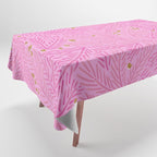 Winter Berries & Pine Branches in Pink & Gold Tablecloth Gallery Image 1