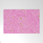 Winter Berries & Pine Branches in Pink & Gold Welcome Mat Gallery Image 1