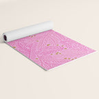 Winter Berries & Pine Branches in Pink & Gold Yoga Mat Gallery Image 2
