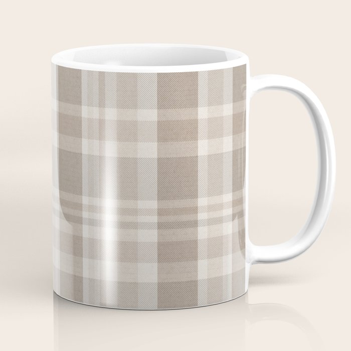 Checkered, Plaid Prints, Warm Brown Coffee Mug Gallery Image 1