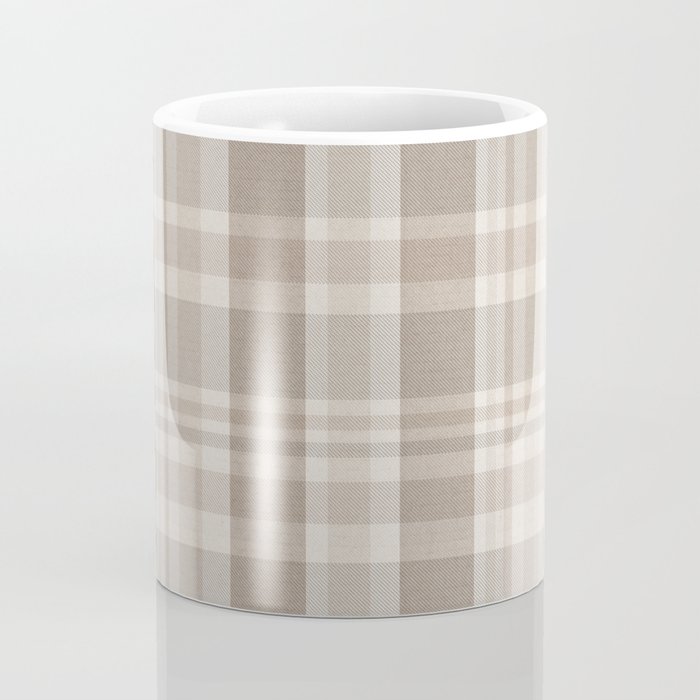 Checkered, Plaid Prints, Warm Brown Coffee Mug Gallery Image 4